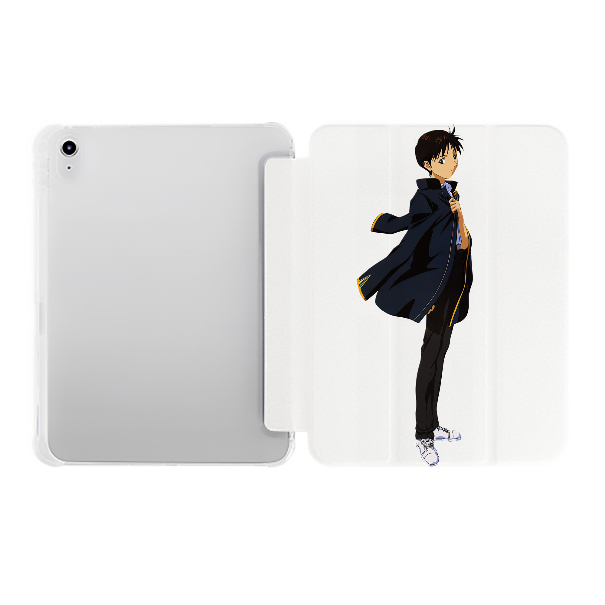 （画像用） EVA 新世紀エヴァンゲリオン IPad ケース ペン収納付き 三つ折りスタンド PUレザー×シリコン 対応機種9.5/10.5/10.9インチ